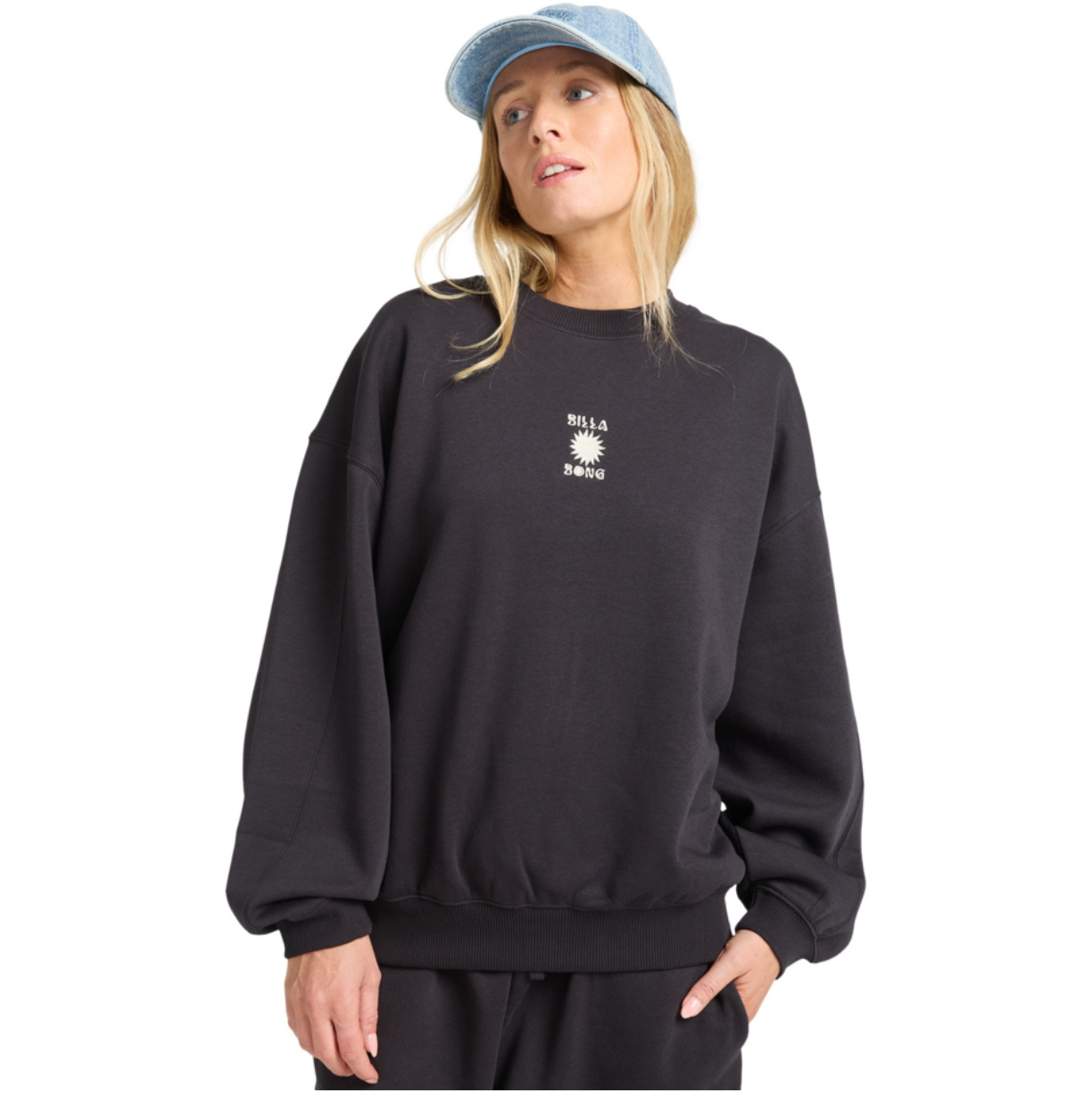 2025 Billabong Mujer So Sunny Kendal Crew Fleece EBJFT00155 - Black Pebble